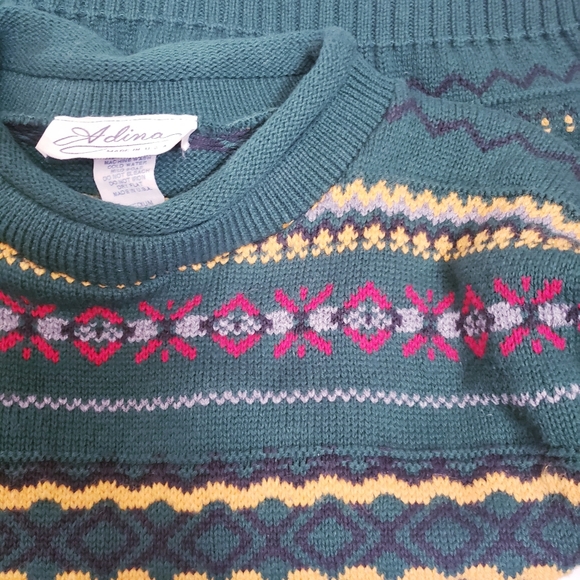 Vintage Adina Green Patterned Sweater - Picture 12 of 15